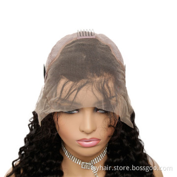 LSY Wholesale 13*4 Lace Front Wig 150% density Cheap Natural Deep Curl 100% Human Hair Wig With Baby Hair